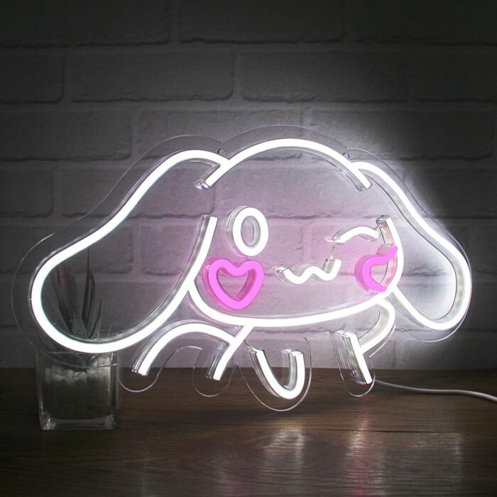 Cinnamoroll Anime Neon Sign for Wall Decor Cinnamoroll Led Light Room Decor Japanese Neon Light LED Sign for Anime Fans Cinnamoroll Gift for Girls 17.5"*9.5"