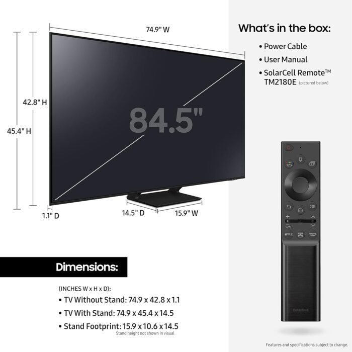 SAMSUNG 85-Inch Class QLED 4K UHD Q70A Series Dual LED Quantum HDR, Motion Xcelerator Turbo+, Multi View Screen, Smart TV with Alexa Built-In (QN85Q70AAFXZA) - Image 2