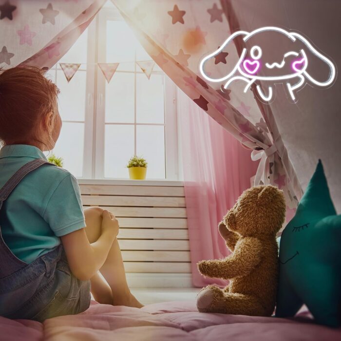 Cinnamoroll Anime Neon Sign for Wall Decor Cinnamoroll Led Light Room Decor Japanese Neon Light LED Sign for Anime Fans Cinnamoroll Gift for Girls 17.5"*9.5" - Image 5
