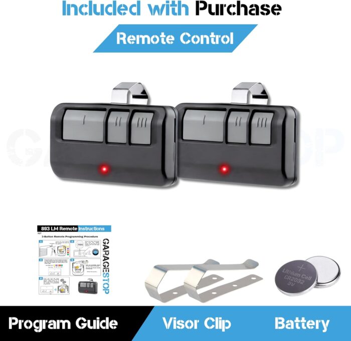 Garage Stop 2X for 893LM 893Max Chamberlain Craftsman Liftmaster Garage Door Opener Remote, 1993 to Present Garage Clicker, Universal Garage Door Opener Remote - Image 4