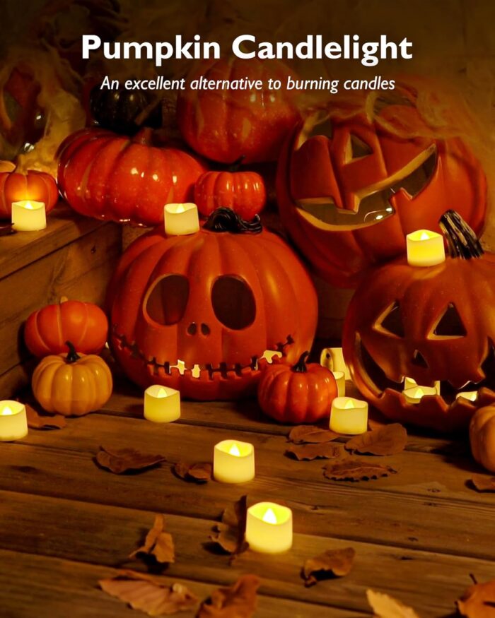 Homemory 24-Pack Flameless LED Tea Lights Candles Battery Operated, 200+Hour Fake Electric Candles TeaLights for Votive, Aniversary, Wedding Centerpiece Table Decor, Funeral, Halloween, Christmas - Image 8