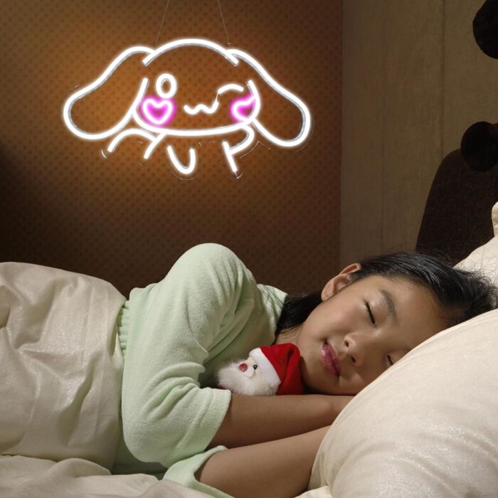 Cinnamoroll Anime Neon Sign for Wall Decor Cinnamoroll Led Light Room Decor Japanese Neon Light LED Sign for Anime Fans Cinnamoroll Gift for Girls 17.5"*9.5" - Image 4