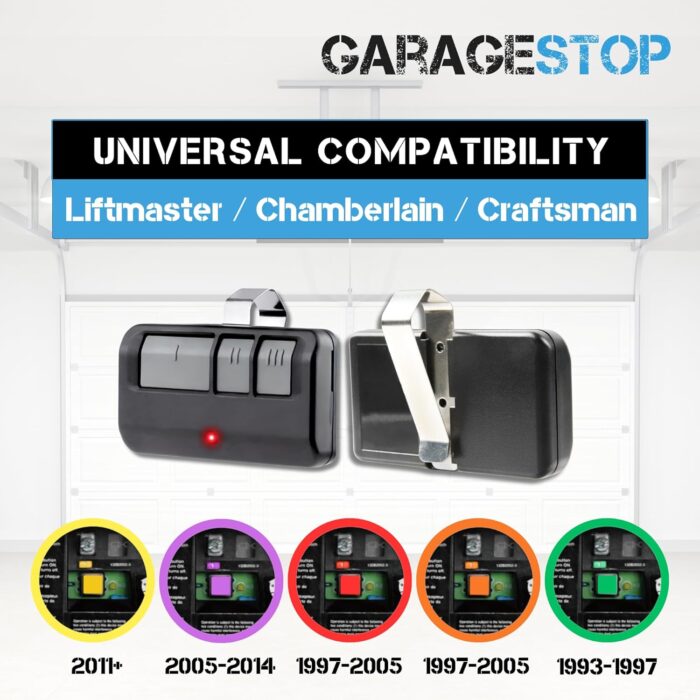 Garage Stop 2X for 893LM 893Max Chamberlain Craftsman Liftmaster Garage Door Opener Remote, 1993 to Present Garage Clicker, Universal Garage Door Opener Remote - Image 2