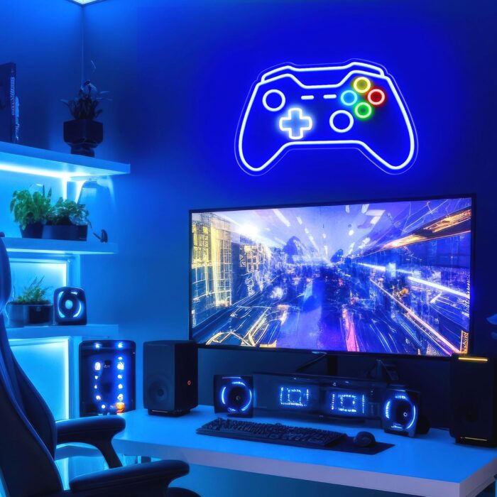 Gamer Neon Sign, Gaming Neon Sign for Gamer Room Decor, Adjust Brightness Gaming Lights for Wall, Gaming Decor for Boys Bedroom and Video Game Room - Image 4