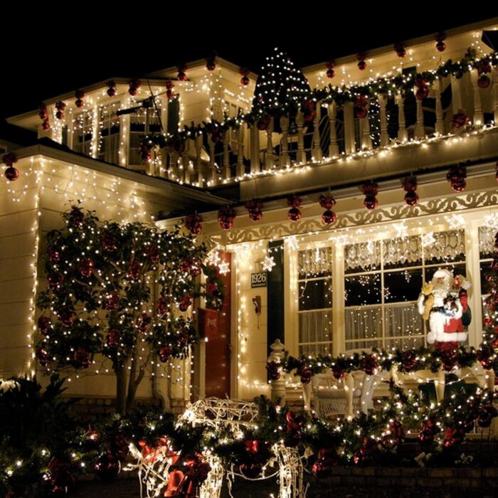 TW SHINE Christmas Lights, 200 LED 66FT Outdoor Christmas Lights Plug in with 8 Modes, Waterproof Christmas Lights Outdoor, Indoor Xmas Decorations for Party Yard House Decor, Warm White - Image 5