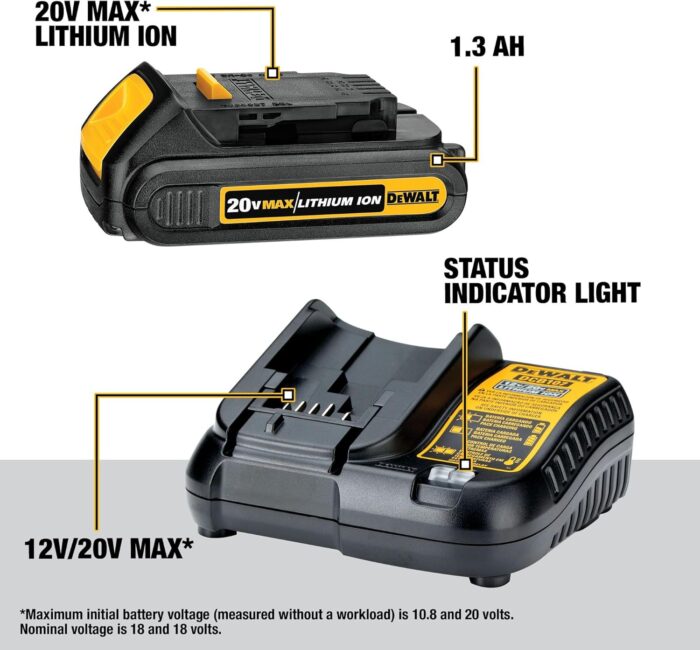 DEWALT 20V MAX Cordless Drill, Impact Driver, 2-Tool Power Tool Combo Kit, Brushless Power Tool Set with 2 Batteries and Charger Included (DCK277D2) - Image 5