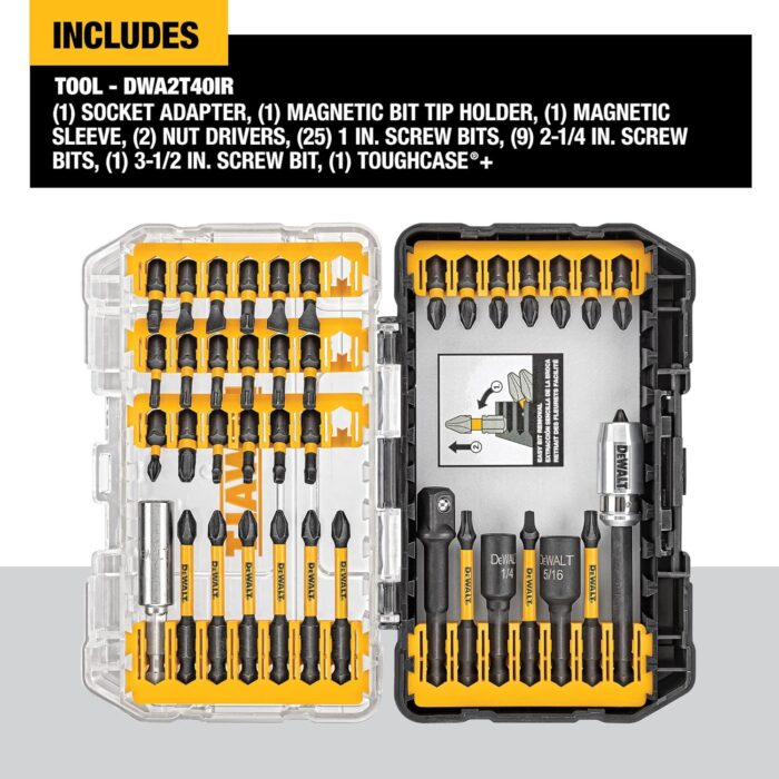 DEWALT Screwdriver Bit Set, Impact Ready, FlexTorq, 40-Piece (DWA2T40IR) - Image 2