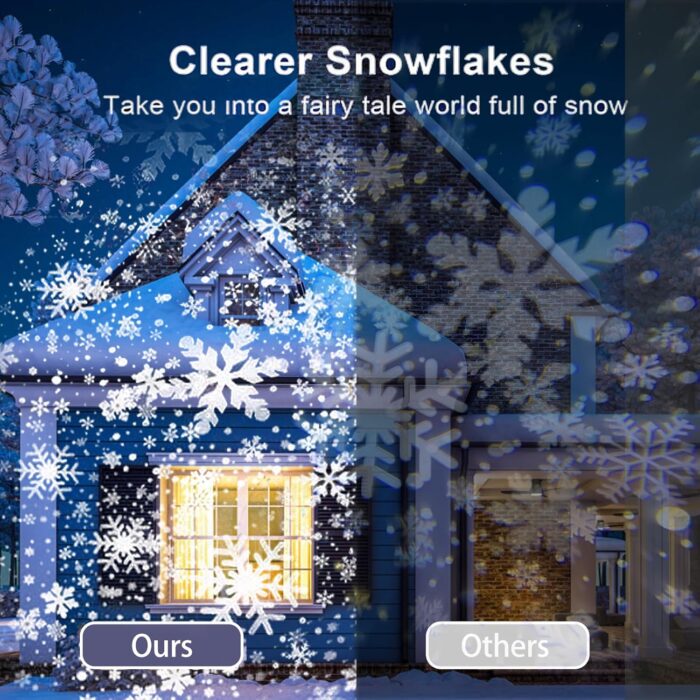 Christmas Snowflake Projector Light, FABILERI Upgraded Dual-Head Snowflake Light, Outdoor IP65 Waterproof Rotating Snowflake Light, for Indoor Outdoor ChristmasDecoration, Holiday, Yard Decor - Image 5