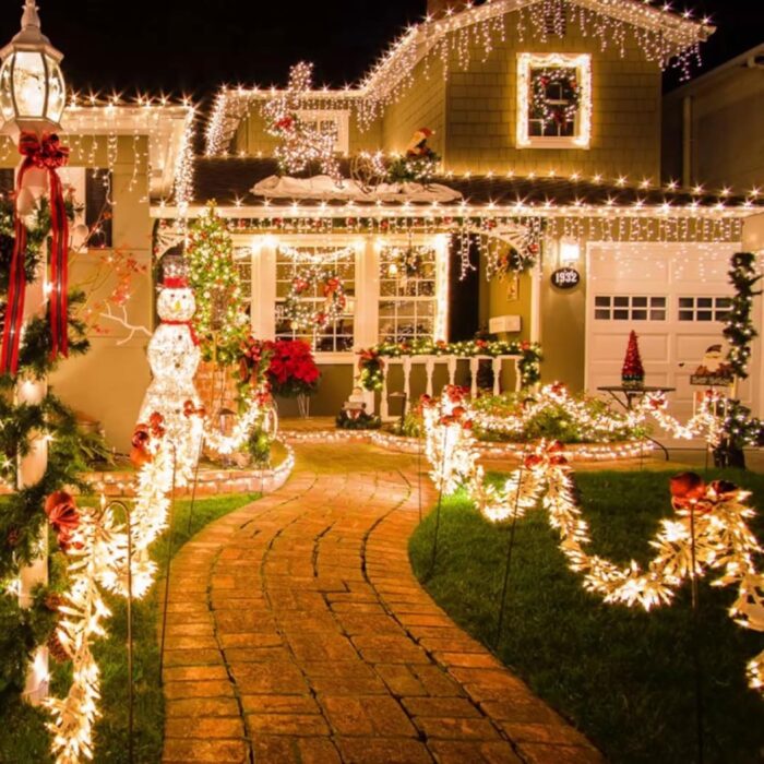 TW SHINE Christmas Lights, 200 LED 66FT Outdoor Christmas Lights Plug in with 8 Modes, Waterproof Christmas Lights Outdoor, Indoor Xmas Decorations for Party Yard House Decor, Warm White - Image 6