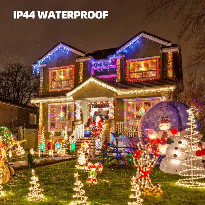TW SHINE Christmas Lights, 200 LED 66FT Outdoor Christmas Lights Plug in with 8 Modes, Waterproof Christmas Lights Outdoor, Indoor Xmas Decorations for Party Yard House Decor, Warm White - Image 7
