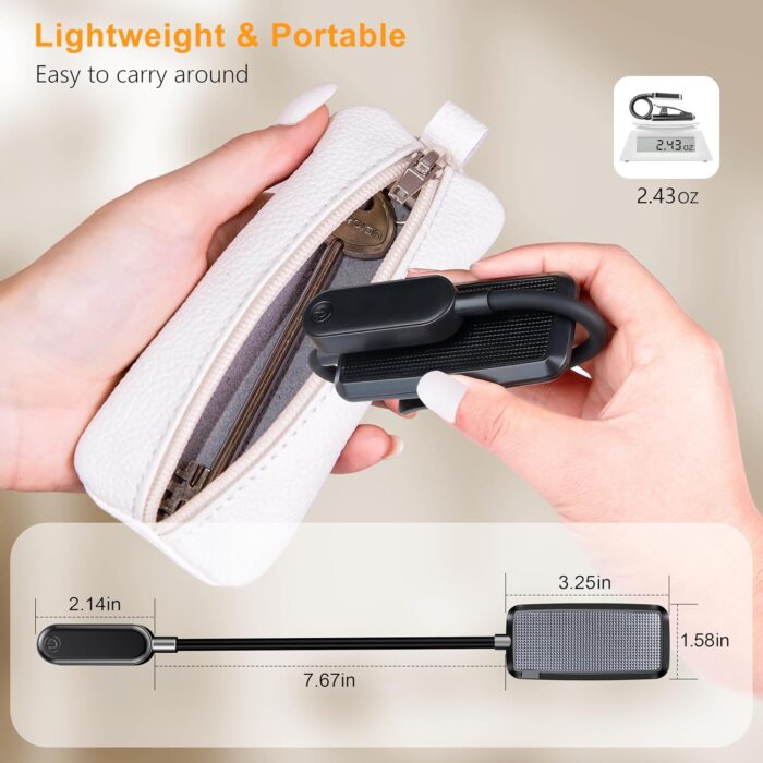 Gritin 16 LED Rechargeable Book Light for Reading in Bed- Eye Caring 3 Color Temperatures, Stepless Dimming Brightness, 80 Hrs Runtime, Lightweight Flexible Clip on Book Light for Book Lovers - Image 8