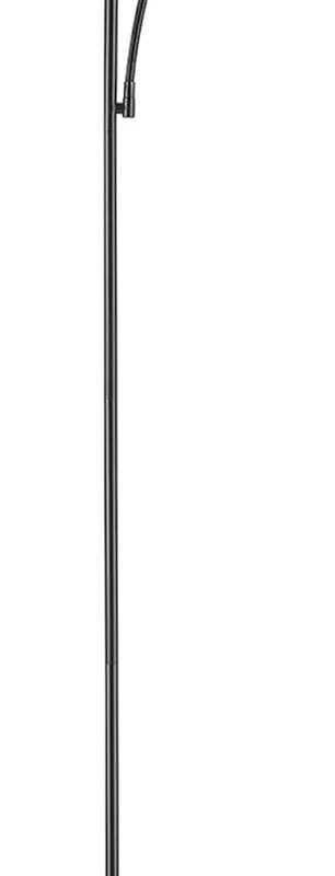 Globe Electric 67135 72" Torchiere Floor Lamp + Adjustable Reading Light, Matte Black, Frosted Plastic Shade, 3-Step Rotary Switch on Socket, Living Room Décor, Reading Light, Home Essentials