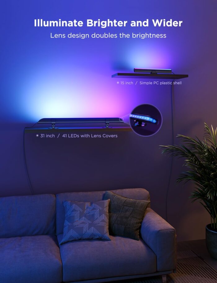 Govee Smart TV Light Bar, Upgraded 31 Inch LED Light Bar with Scene and Music Modes, RGBIC WiFi TV Light Bar with Multiple Placement Options Suitable for 55-70 inch TVs, Voice and App Control, 1 Pack - Image 3