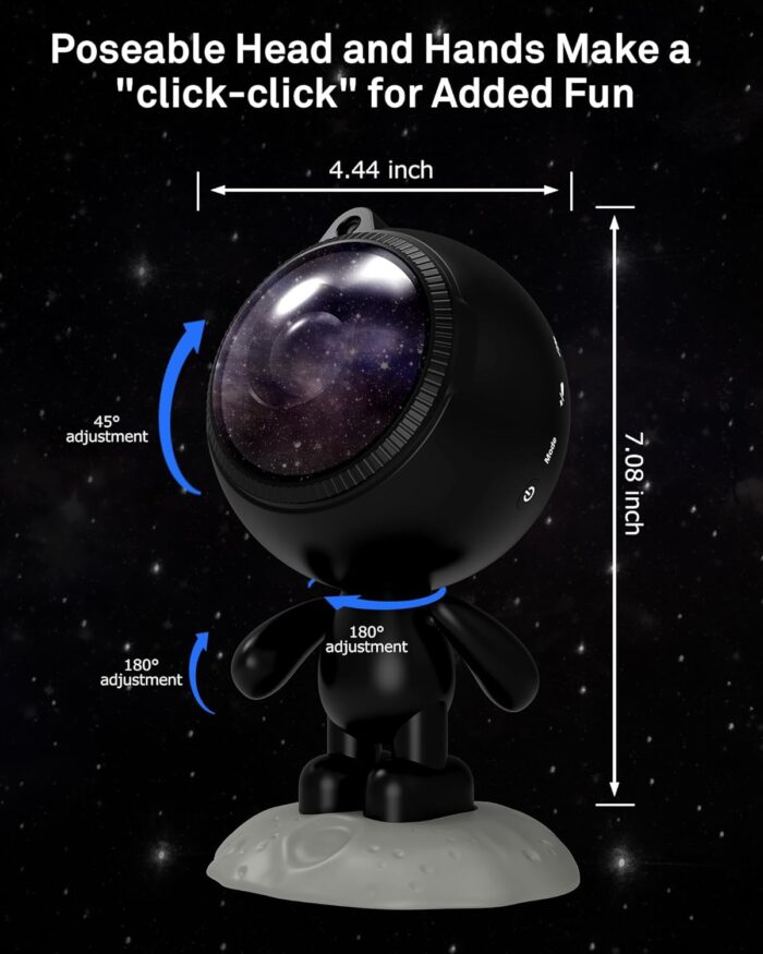 AIRIVO Astronaut Galaxy Projector, Star Projector for Bedroom, Robot Galaxy Projector Night Light for Kids, Bluetooth Speaker Ceiling Projector, Room Decor Gifts for Adults, Teens, Christmas - Image 7