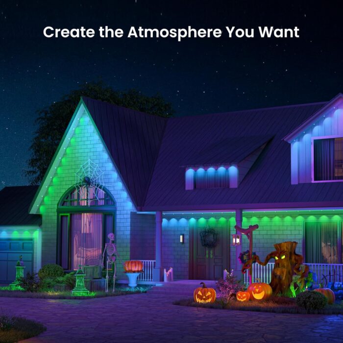 YEELIGHT Smart Outdoor Permanent String Light, 50 Ft, 20+ Lighting Effect, RGBIC LEDs, Music Sync, APP Control for DIY, IP67 Waterproof, lighting decoration for Eaves/Halloween/Christmas/Party/Holiday - Image 3