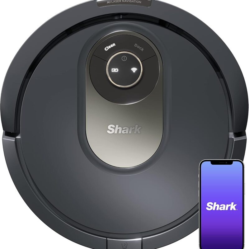 Shark AV2001 AI Robot Vacuum with Self-Cleaning Brushroll, Object Detection, Advanced Navigation, Home Mapping, Perfect for Pet Hair, Compatible with Alexa, Gray