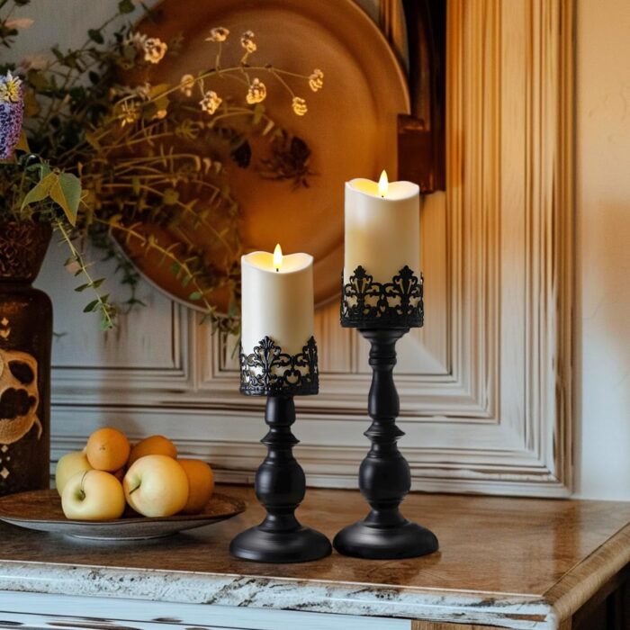Homemory 6"x3" Outdoor Waterproof Flameless Candles, LED Candles, Battery Operated Candles with Remote and Timers, Electric Fake Plastic Pillar Candles, Ivory White, Set of 2 - Image 4