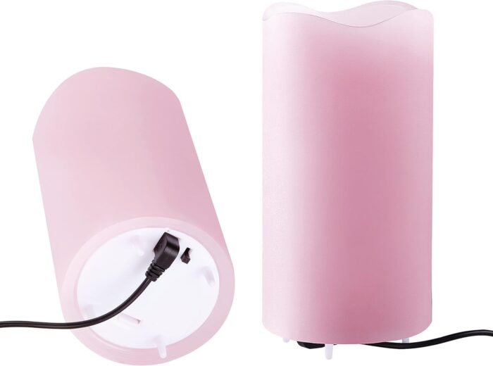 Valentines Day Flameless Candles Romantic Pink Heart Projector Lights Battery Operated Night Light with Remote and Timer, LED Candle Home Decorations - Image 5