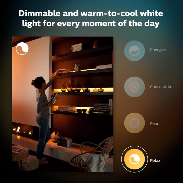 Philips Hue Indoor 6-Foot Smart LED Light Strip Plus Base Kits with Plugs - Color-Changing Single-Color Effect - 2 Pack - Control with Hue App - Works with Alexa, Google Assistant and Apple HomeKit - Image 6
