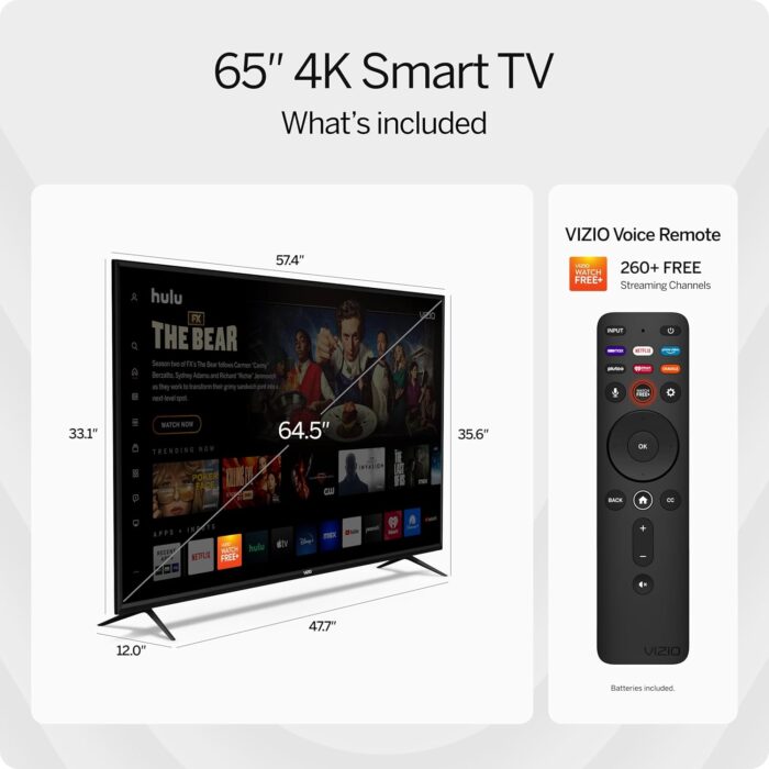 VIZIO 65-Inch V-Series 4K UHD LED Smart TV with Voice Remote, Dolby Vision, HDR10+, Alexa Compatibility, V655-J09, 2022 Model - Image 4
