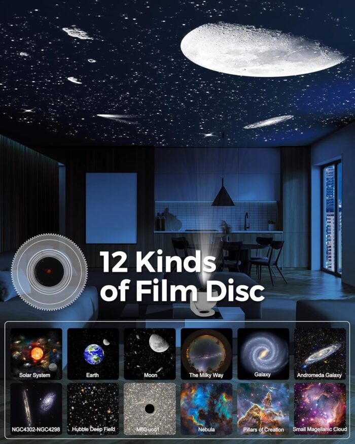 Planetarium Projector for Bedroom - 13 in 1 Star Projector Galaxy Light - Nebula Night Light Milky Way Projector with Timer, LED Space Galaxy Lamp Room Decor for Adults Kids - Image 2