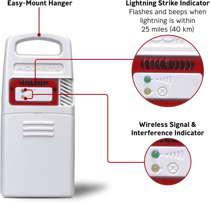 AcuRite 06045M Lightning Detector Sensor with Temperature and Humidity - Image 2