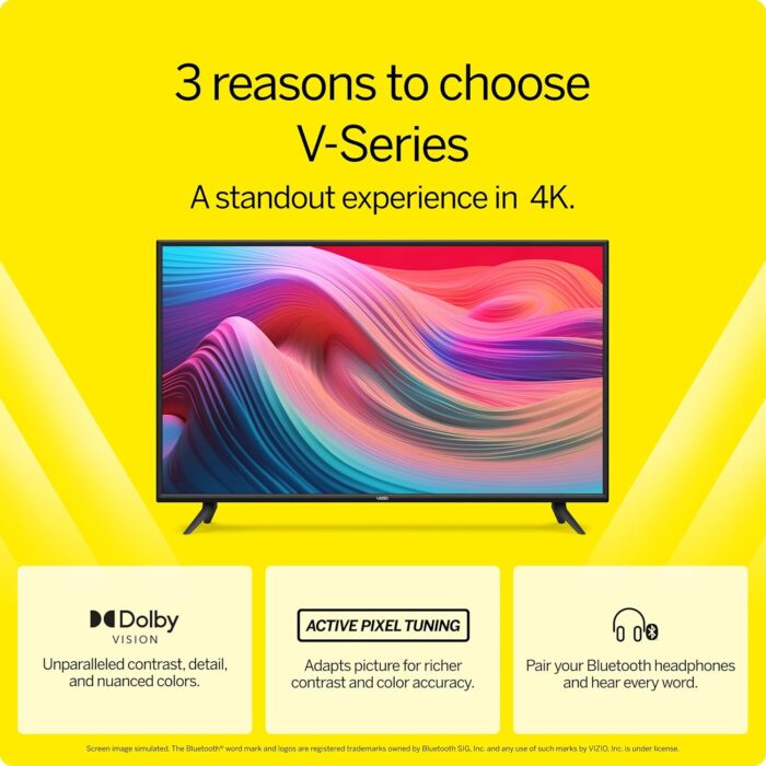 VIZIO 65-Inch V-Series 4K UHD LED Smart TV with Voice Remote, Dolby Vision, HDR10+, Alexa Compatibility, V655-J09, 2022 Model - Image 3