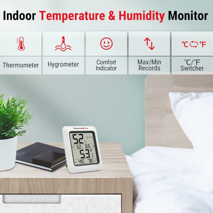 ThermoPro TP50 Digital Hygrometer Indoor Thermometer Room Thermometer and Humidity Gauge with Temperature Monitor - Image 2