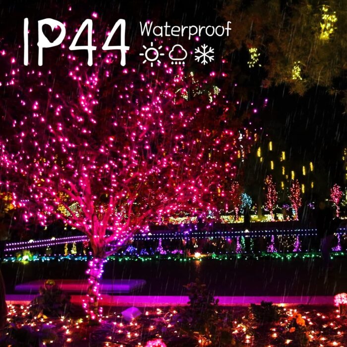 Pink Mini Christmas Lights - 39 Feet 100 LED Fairy String Lights with 8 Lighting Modes Waterproof Connectable for Indoor Outdoor Xmas Tree Garland Wreath Holiday Valentine's Day Decoration - Image 4