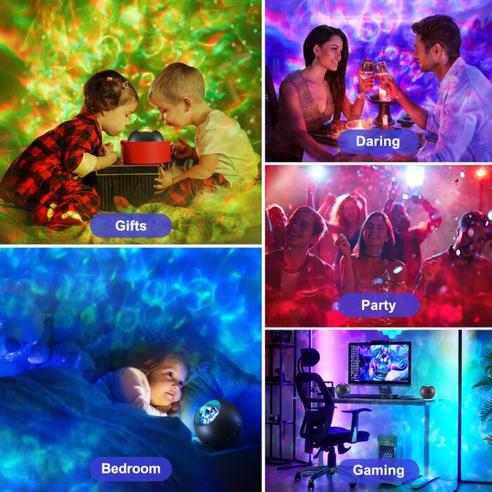 One Fire Galaxy Projector, Vibrant Galaxy Light Projector, White Noise & Bluetooth Projector Lights for Bedroom,Remote Timer Kids Night Light Projector,Cute Room Decor for Teen Girl Gifts Trendy Stuff - Image 6