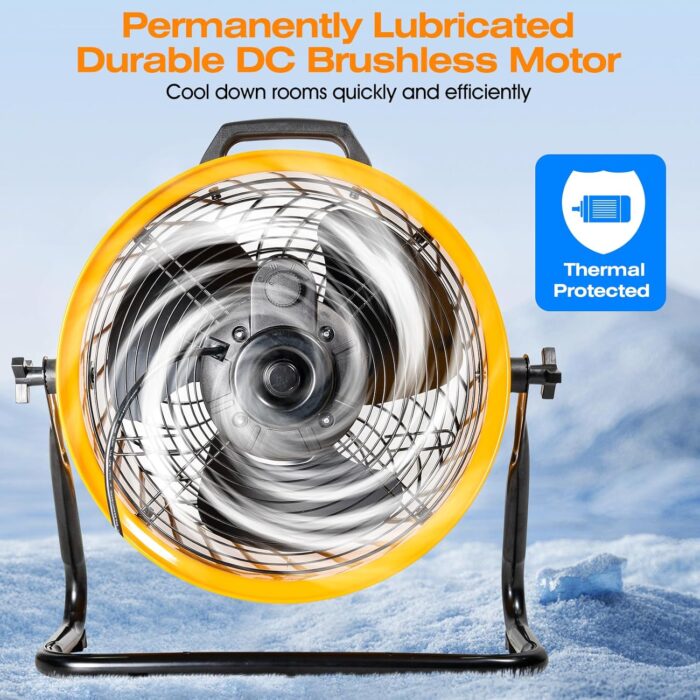 iLiving 16 in. Low Noise Turbo Fan 2687 CFM 3-Speed Portable Air Circulator for Shop, Office, Greenhouse, Home and Warehouse - Image 3