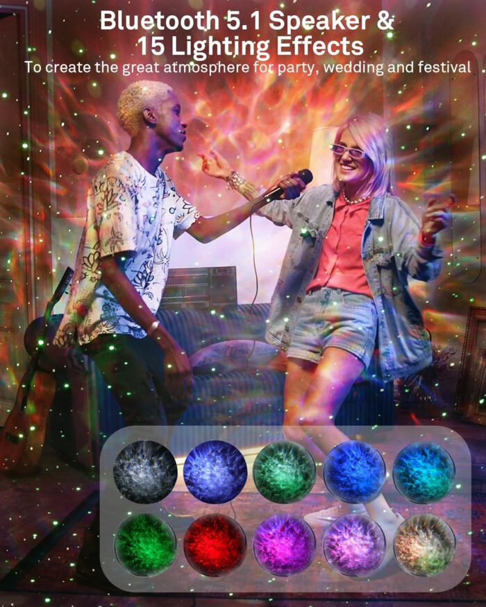 AIRIVO Astronaut Galaxy Projector, Star Projector for Bedroom, Robot Galaxy Projector Night Light for Kids, Bluetooth Speaker Ceiling Projector, Room Decor Gifts for Adults, Teens, Christmas - Image 4