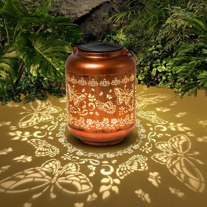Butterfly Solar Lanterns Outdoor Hanging Waterproof Butterfly Garden Decor Christmas Gifts for Women Mom Grandma Metal Solar Lights Decoration Outside for Yard, Patio,Pathway Landscape