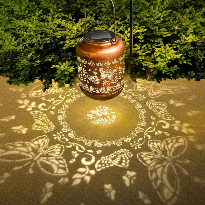 Butterfly Solar Lanterns Outdoor Hanging Waterproof Butterfly Garden Decor Christmas Gifts for Women Mom Grandma Metal Solar Lights Decoration Outside for Yard, Patio,Pathway Landscape - Image 2