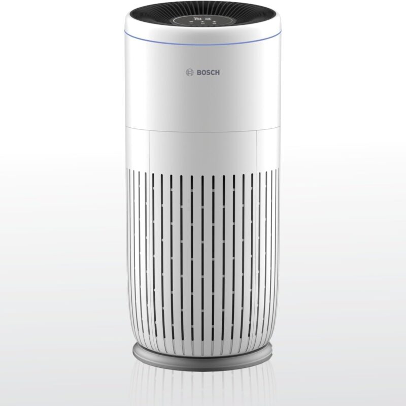 BOSCH Air Purifier for Home, Large Spaces (Covers, 2745-sq ft), 4-in-1 Filter for Pollen, Viruses, Smoke, Dust, Dander, Outdoor Pollution, Odors, HEPA, ENERGY STAR, Air 6000, White