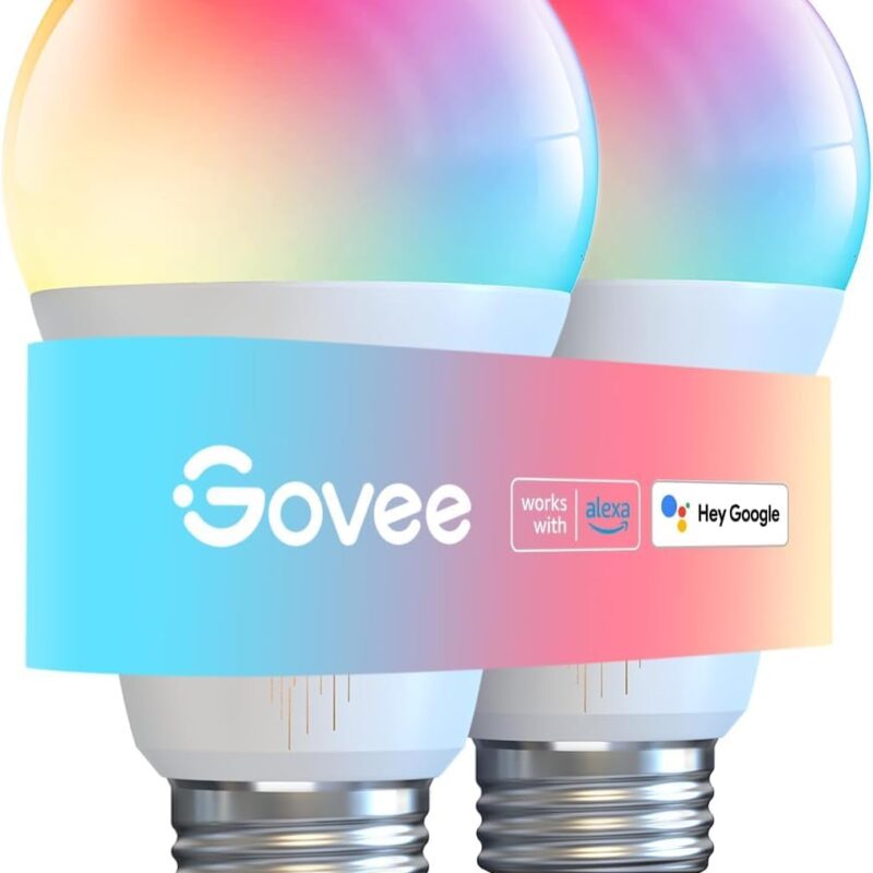 Govee Smart Light Bulbs 1200 Lumens, Color Changing Light Bulbs RGBWW Dimmable, Works with Alexa & Google Assistant, Color Lights Bulb, 12W 85W Equivalent A19 LED Bulbs for Bedroom Living Room, 2 Pack