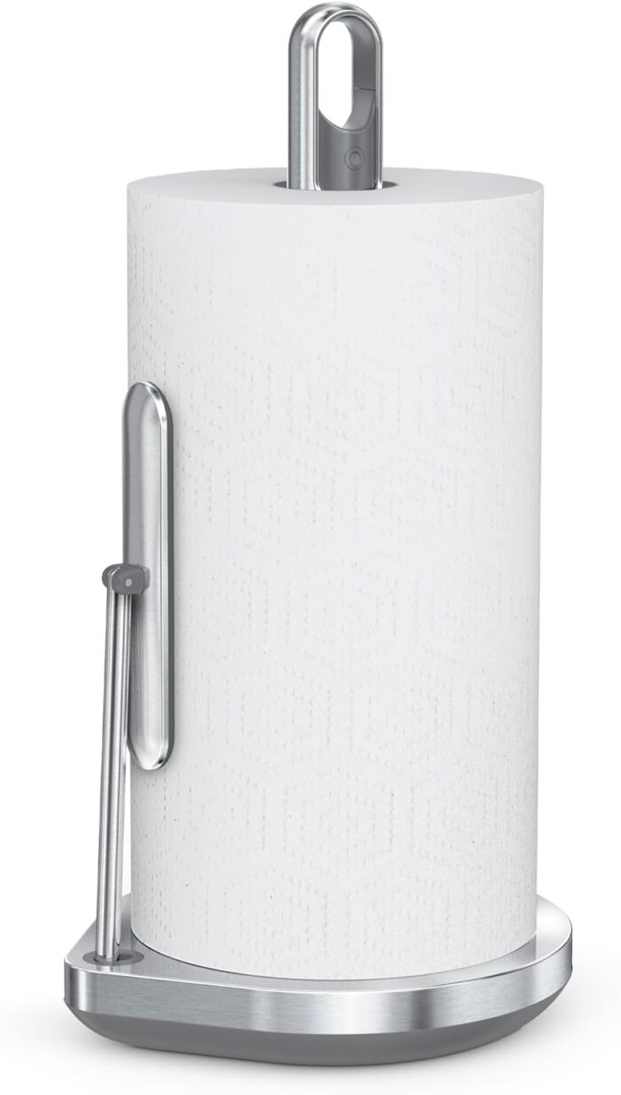 simplehuman Standing Paper Towel Holder with Spray Pump, Brushed Stainless Steel - Image 2