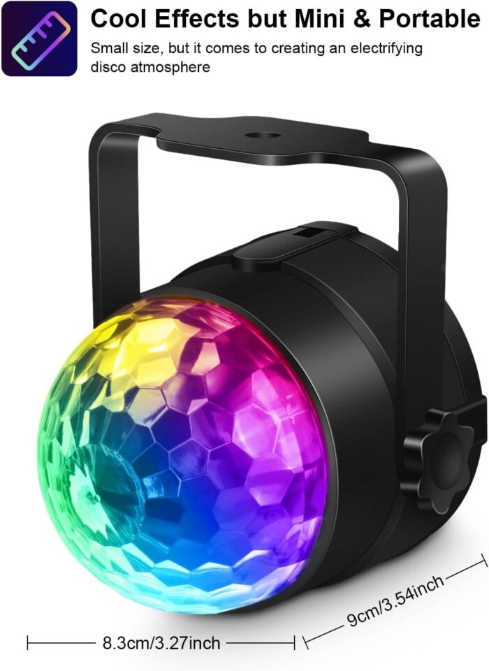 Luditek Sound Activated Party Lights with Remote DJ Lighting, Disco Ball Strobe Stage Light for Home Room Dance Parties Birthday Karaoke Stocking Stuffers New Years Eve Halloween Christmas Decorations - Image 3