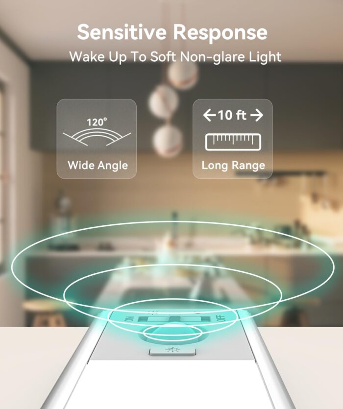 Under Cabinet Lighting, LED Motion Sensor Light Indoor, 2200mAh USB Rechargeable Closet Lights Battery Operated, Stick On Magnetic Wireless Dimmable Under Counter Lights for Kitchen, Stairs (2 Pack) - Image 5
