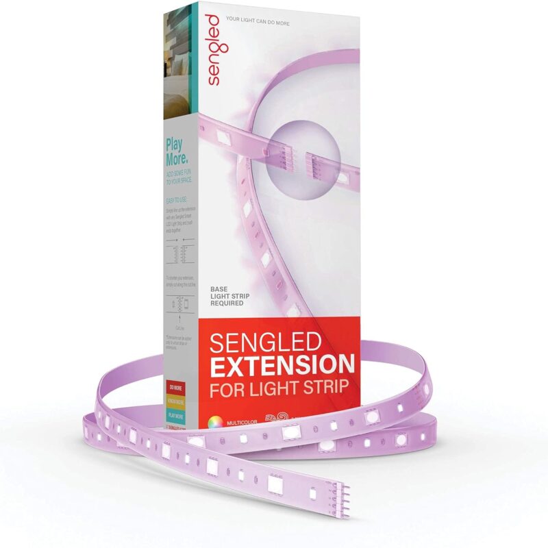 Sengled Zigbee Smart Light Strip 1m/3ft Extension No Plug, Voice Compatible with Alexa, Google Assistant and SmartThings, 2m/6.56ft Base Lightstrip Require, White