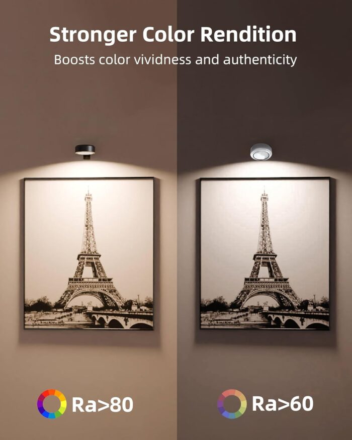 EZVALO Picture Lights for Wall,2000mAh Rechargeable Battery Magnetic Poster Lights with 2 Color Temps&12 RGB,Remote Dimmable Timer Painting Light,Wall Decor Light for Art Display,Picture,Frame(3 Pack) - Image 8