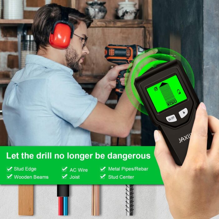 Stud Finder Wall Scanner - 5 in 1 Stud Finder Tool w/Microprocessor Chip and HD LCD Display, Stud Detector Beam Finders for the Center and Edge of Wood AC Wire Metal Studs Joist Pipe (Coal) - Image 7