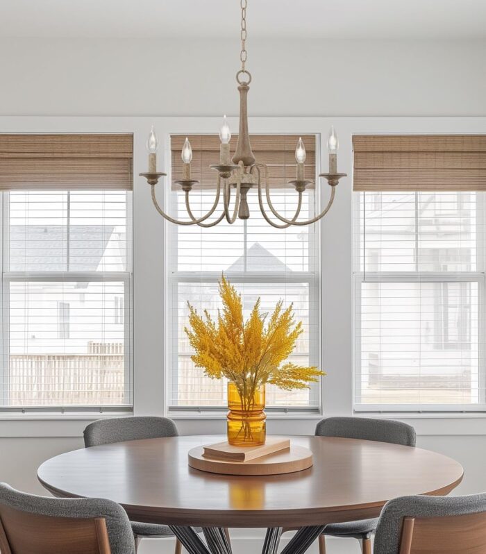 Kira Home Sherbrooke 24" 5-Light French Country Chandelier, Adjustable Height, Smoked Cedar Finish - Image 6