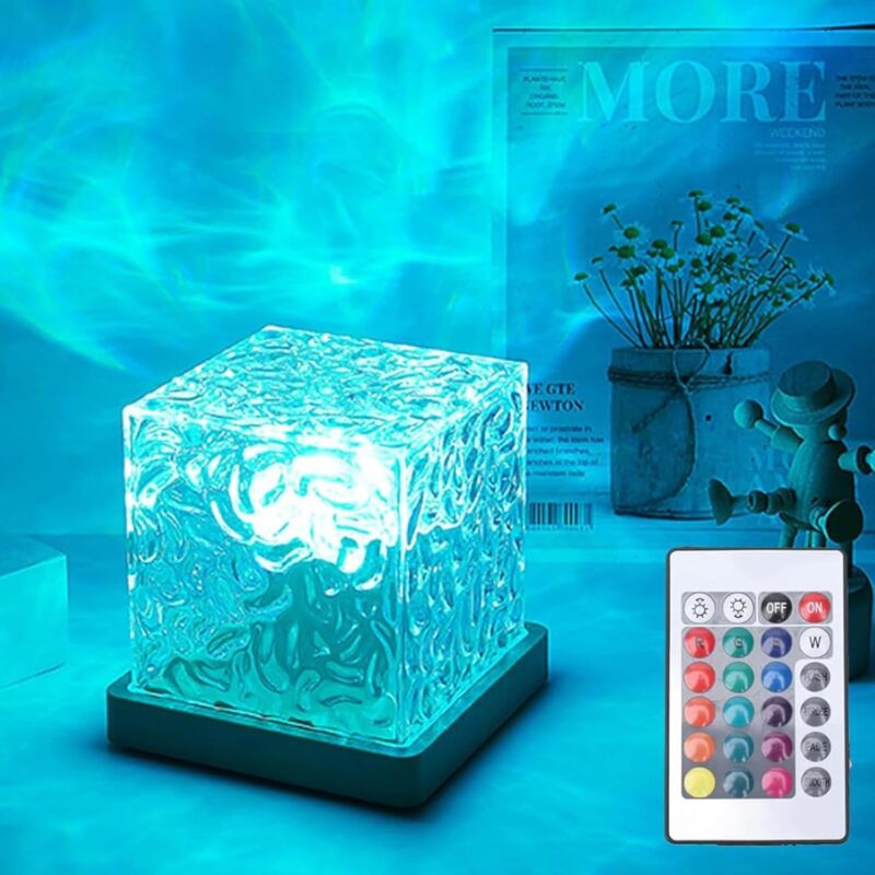Ocean Wave Projector Light,16 Colors Midnight Aura Lamp with Touch Control Aurora Glow Lamp,3D Tesseract Lamp for Light Projector for Home Office Bar Restaurant Underwater Projector Light