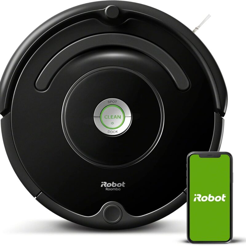iRobot Roomba Vac Robot Vacuum (Q0120) - Easy to use, Power-Lifting Suction, Multi-Surface Cleaning, Smart Navigation Cleans in Neat Rows, Self-Charging, Alexa, 675