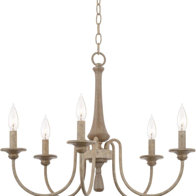 Kira Home Sherbrooke 24" 5-Light French Country Chandelier, Adjustable Height, Smoked Cedar Finish