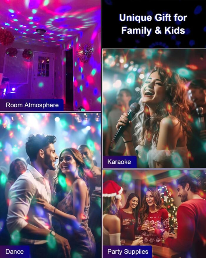 Luditek 2-Pack Sound Activated Party Lights with Remote Control, Disco Ball Light, DJ Strobe Lamp for Home Room Dance Party Supplies White Elephant Gifts Birthday Christmas Halloween Party Decorations - Image 7