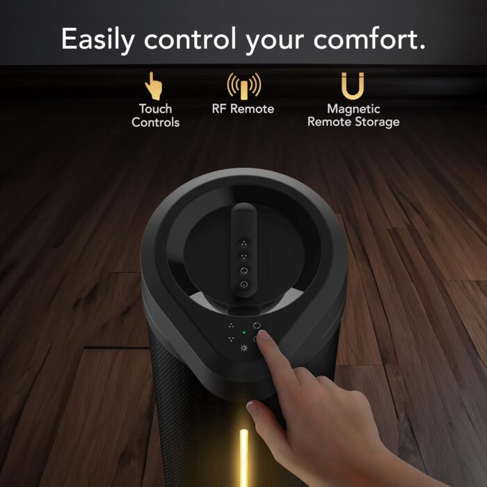 Vornado ARA Oscillating Tower Fan with Ambient Light and Remote, 40 Inch, Quiet Powerful Fan, 5 Speeds, Touch Control, Illuminated Air Circulator for Home, Black - Image 5