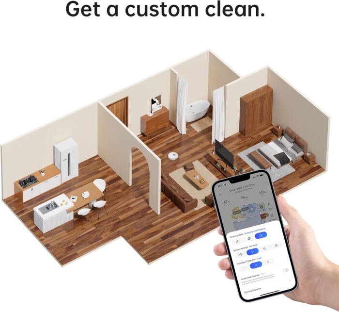 dreame L10s Ultra Robot Vacuum and Mop Combo, Auto Mop Cleaning and Drying, Self-Refilling and Self-Emptying Base for 60 Days of Cleaning, 5300Pa Suction and AI Navigation, Compatible with Alexa - Image 7
