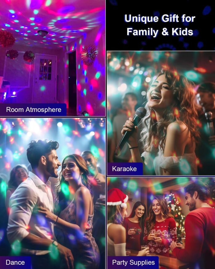 Luditek Sound Activated Party Lights with Remote DJ Lighting, Disco Ball Strobe Stage Light for Home Room Dance Parties Birthday Karaoke Stocking Stuffers New Years Eve Halloween Christmas Decorations - Image 7